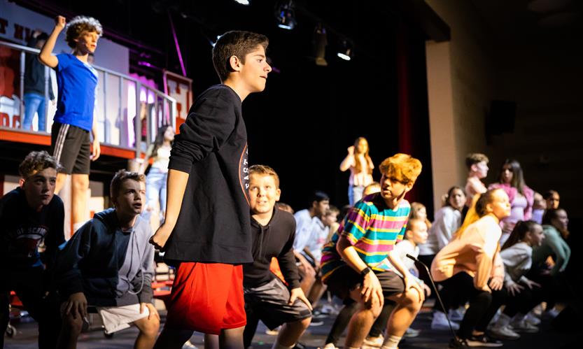 Students sing \